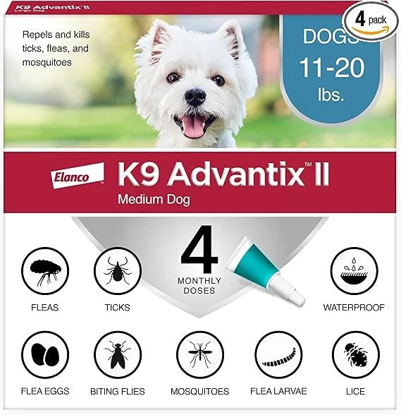 K9 Advantix II Medium Dog 11–20 lbs – Flea, Tick & Mosquito Treatment