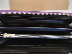 COACH Long Zip Wallet with Strap Purple Signature C4452 New